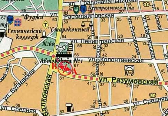Схема рекламної площини за адресою Разумовская ул., автовокзал
