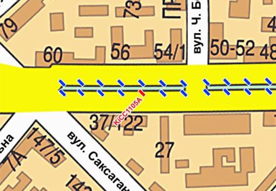 Схема рекламной плоскости по адресу Шевченко б-р