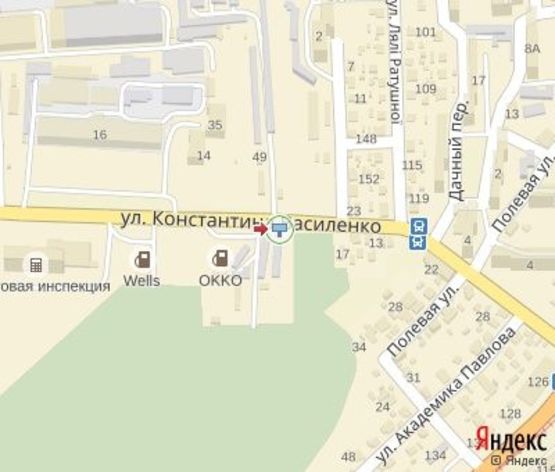 Схема рекламной плоскости по адресу Василенка  ул.(АЗС "Окко", направление к ТЦ и "Драйв Спорт", "АТБ") Схема рекламной плоскости по адресу Василенка  ул.(АЗС "Окко", направление к ТЦ и "Драйв Спорт", "АТБ")