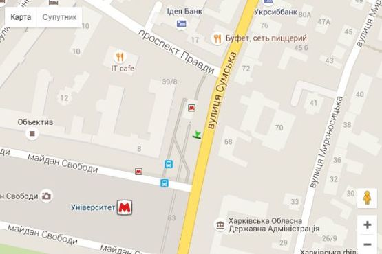 Схема рекламної площини за адресою Сумська вул., 39 (№1) Схема рекламної площини за адресою Сумська вул., 39 (№1)