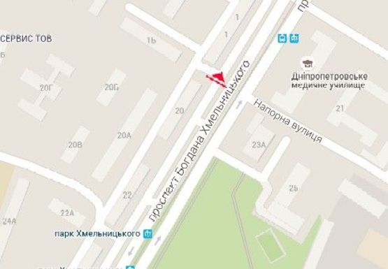 Схема рекламной плоскости по адресу Богдана Хмельницкого пр., 21 Схема рекламной плоскости по адресу Богдана Хмельницкого пр., 21