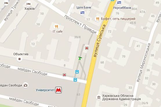 Схема рекламной плоскости по адресу Сумська вул., 39 (№4) Схема рекламной плоскости по адресу Сумська вул., 39 (№4)