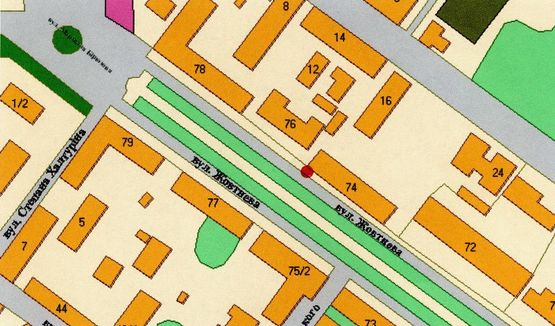 Схема рекламної площини за адресою Соборності вул., 74 (№2)