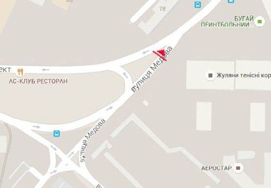 Схема рекламной плоскости по адресу Аэропорт "Киев",  Воздухофлотский пр-т - Медовая ул.