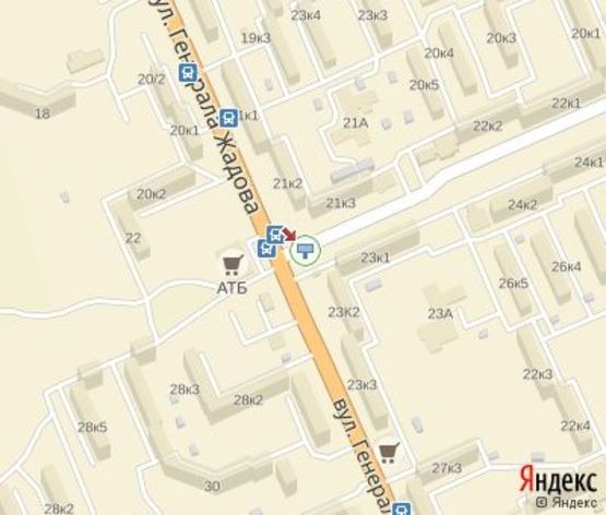 Схема рекламной плоскости по адресу Жадова ул. , 21-23 Схема рекламной плоскости по адресу Жадова ул. , 21-23