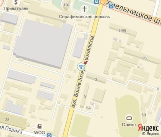 Схема рекламной плоскости по адресу Воинов Интернационалистов ул.( 300 м до автосалонов "Nissan","Honda","KIA","Ford")