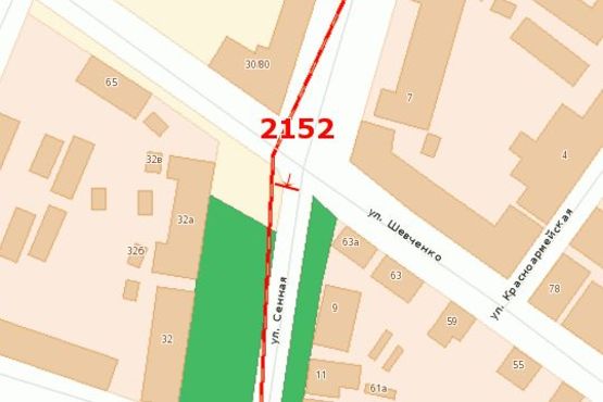 Схема рекламної площини за адресою Сінна вул. - Шевченка вул.