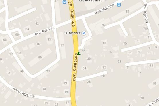 Схема рекламной плоскости по адресу Київська вул., 38