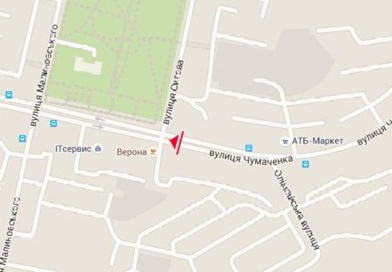 Схема рекламної площини за адресою Чумаченко ул. - Сытова  ул.