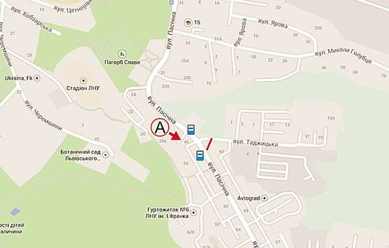 Схема рекламної площини за адресою Пасічна -  Таджицька Схема рекламної площини за адресою Пасічна -  Таджицька