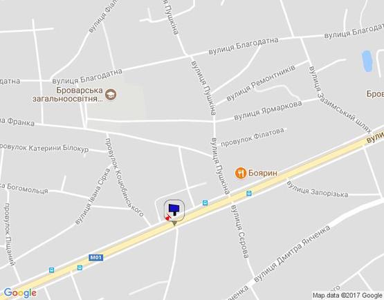 Схема рекламной плоскости по адресу м.Бровари, вул.Київська, 80 вул.Таращанська