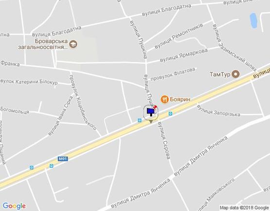 Схема рекламної площини за адресою м.Бровари, вул.Київська, 90