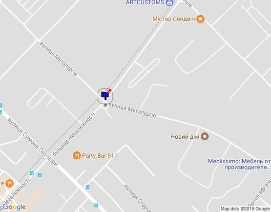 Схема рекламной плоскости по адресу м.Бровари, бул. Незалежності, вул.Металургів, АЗК WOG