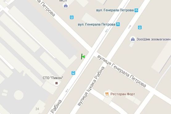 Схема рекламної площини за адресою Генерала Петрова вул. - Іцхака Рабіна вул.