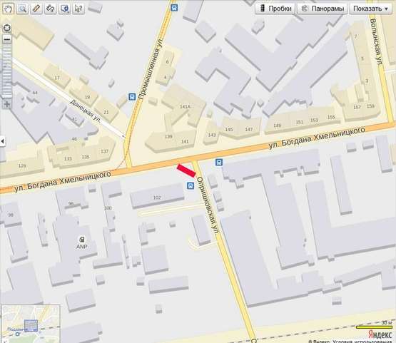 Схема рекламной плоскости по адресу Опришківська - Б.Хмельницкого Схема рекламной плоскости по адресу Опришківська - Б.Хмельницкого