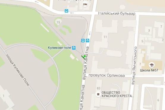 Схема рекламної площини за адресою Канатна вул. - Куликове поле пл. Схема рекламної площини за адресою Канатна вул. - Куликове поле пл.