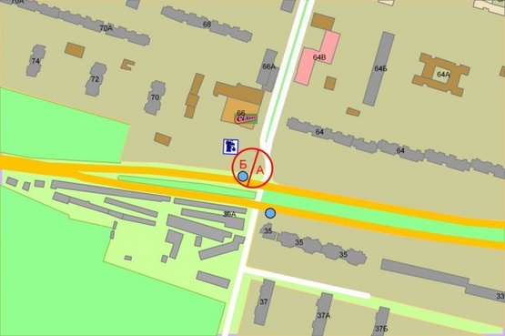 Схема рекламной плоскости по адресу Правды проспект, 66 универсам "Виноградарь"