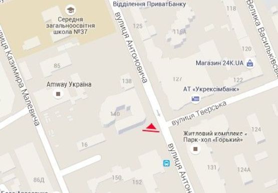 Схема рекламной плоскости по адресу Антоновича ул. (Горького ул.) - Тверская ул.