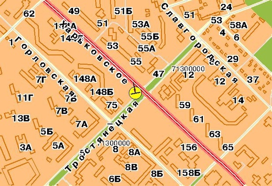 Схема рекламної площини за адресою Харьковское шоссе, возле ул.Тростянецкой, к Харьковской пл.