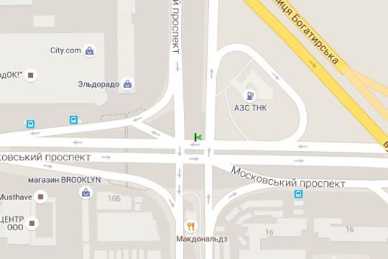 Схема рекламної площини за адресою Бандери Степана просп. (Московський просп.) - Оболонський просп., :розподільник, біля  ТЦ "Городок" (№4) Схема рекламної площини за адресою Бандери Степана просп. (Московський просп.) - Оболонський просп., :розподільник, біля  ТЦ "Городок" (№4)