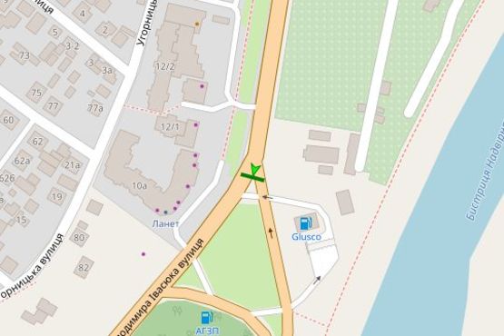 Схема рекламной плоскости по адресу Івасюка вул. (до мосту, права) Схема рекламной плоскости по адресу Івасюка вул. (до мосту, права)