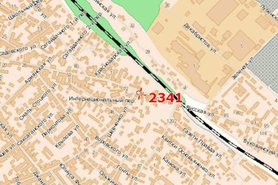 Схема рекламной плоскости по адресу Руська вул., 74 - Шевченка вул. Схема рекламной плоскости по адресу Руська вул., 74 - Шевченка вул.