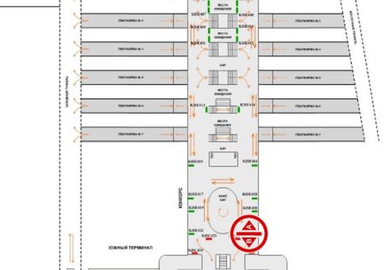 Схема рекламной плоскости по адресу Конкорс (Южный терминал)