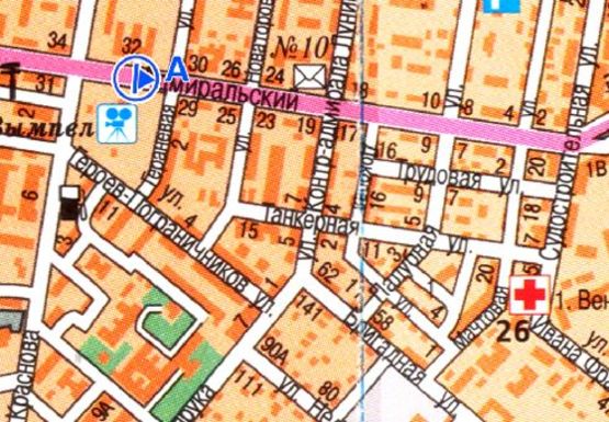 Схема рекламной плоскости по адресу Адмиральский пр., 28 - Гераневая ул. A