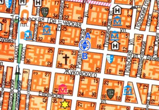 Схема рекламной плоскости по адресу Ришельевская ул., 11