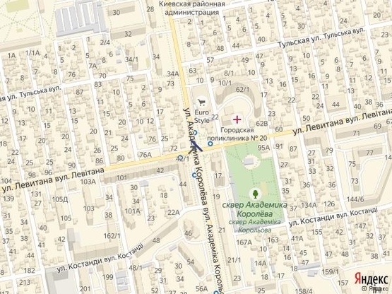 Схема рекламной плоскости по адресу Королева-Левитана