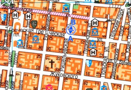 Схема рекламной плоскости по адресу Ришельевская ул., 9 Схема рекламной плоскости по адресу Ришельевская ул., 9