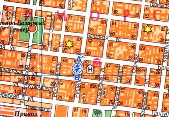 Схема рекламной плоскости по адресу Ришельевская ул., 66