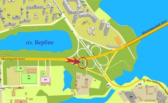 Схема рекламной плоскости по адресу Кр.Казаков/Московский мост (левый) (А) Схема рекламной плоскости по адресу Кр.Казаков/Московский мост (левый) (А)