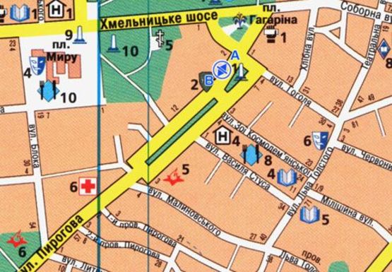 Схема рекламной плоскости по адресу Пирогова ул., 2 [№3]