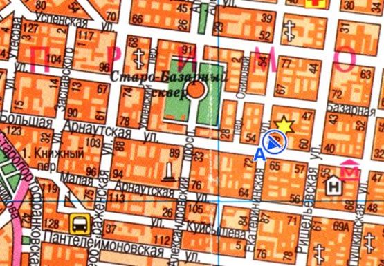 Схема рекламной плоскости по адресу Екатерининская ул., 77 - Б. Арнаутская ул.