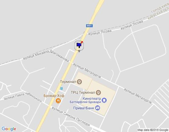Схема рекламной плоскости по адресу м. Бровари, вул. Київська, 326