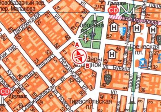 Схема рекламной плоскости по адресу Соборная ул., 14 - Спиридоновская ул., 2 Схема рекламной плоскости по адресу Соборная ул., 14 - Спиридоновская ул., 2