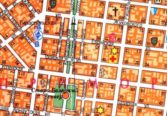 Схема рекламної площини за адресою Преображенская ул., 31- Тираспольская ул., остановка