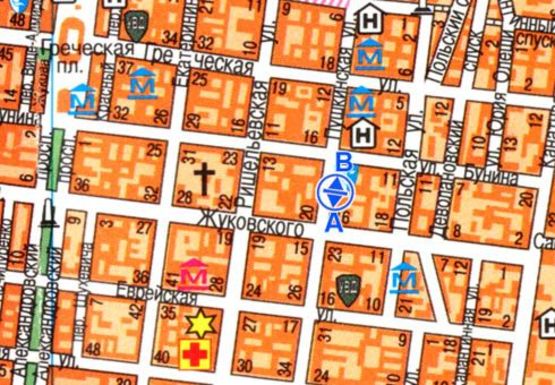 Схема рекламной плоскости по адресу Пушкинская ул., 19