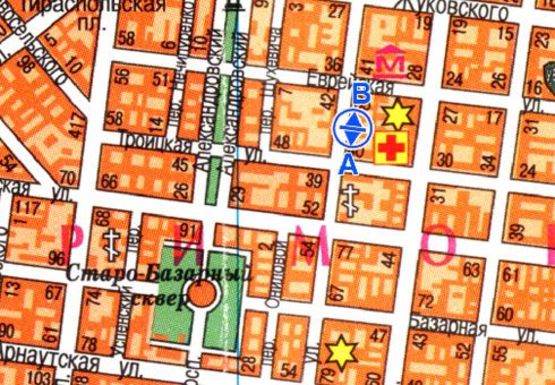 Схема рекламной плоскости по адресу Екатерининская ул., 41