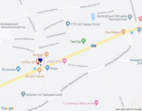 Схема рекламної площини за адресою м. Бровари, вул. Київська, 89