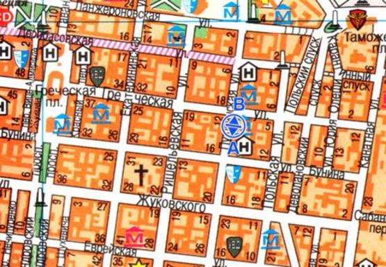 Схема рекламной плоскости по адресу Пушкинская ул., 11