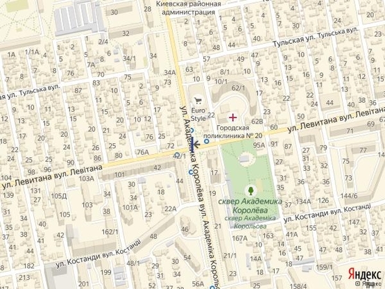 Схема рекламної площини за адресою Королева-Левитана