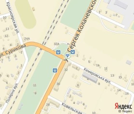 Схема рекламної площини за адресою Колачевского ул., 32 (ост. "Сурикова"), дв-е к 17 кв. Схема рекламної площини за адресою Колачевского ул., 32 (ост. "Сурикова"), дв-е к 17 кв.