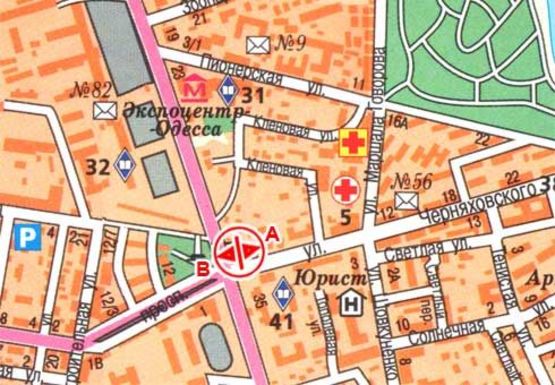 Схема рекламної площини за адресою Черняховского,2 / Фонтанская дорога B