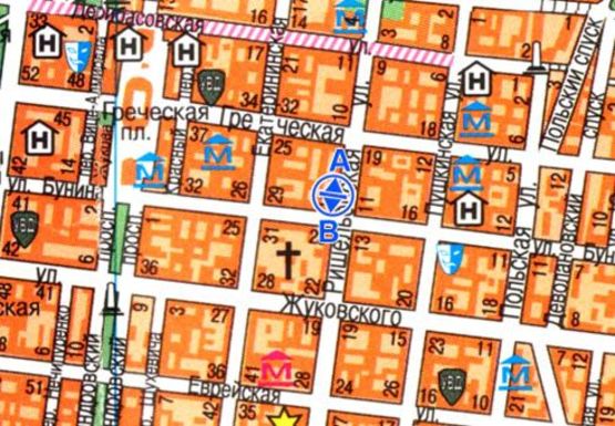 Схема рекламної площини за адресою Ришельевская ул., 16