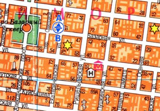 Схема рекламной плоскости по адресу Екатерининская ул., 62 - Базарная ул.