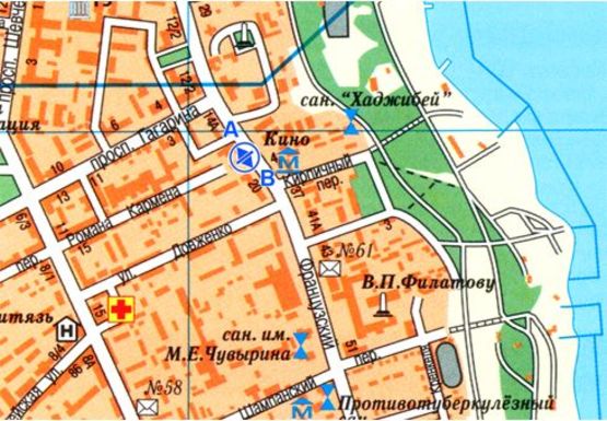 Схема рекламной плоскости по адресу Французский блв, 16., "Сельпо",  №1