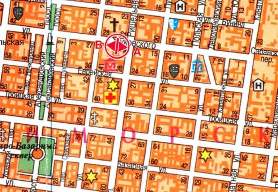 Схема рекламной плоскости по адресу Жуковского ул., 21 - Ришельевская ул.