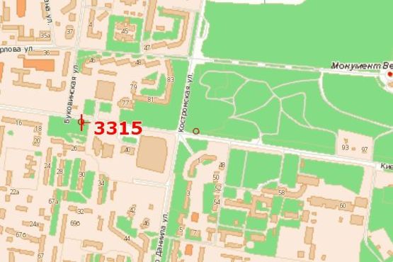 Схема рекламної площини за адресою Київська вул., 26 Схема рекламної площини за адресою Київська вул., 26